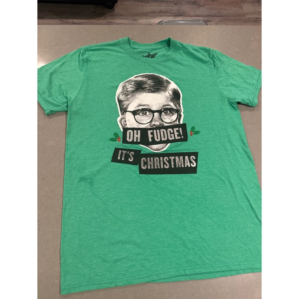 A Christmas Story Oh Fudge! It's Christmas Green‎ Graphic T Shirt Men's large